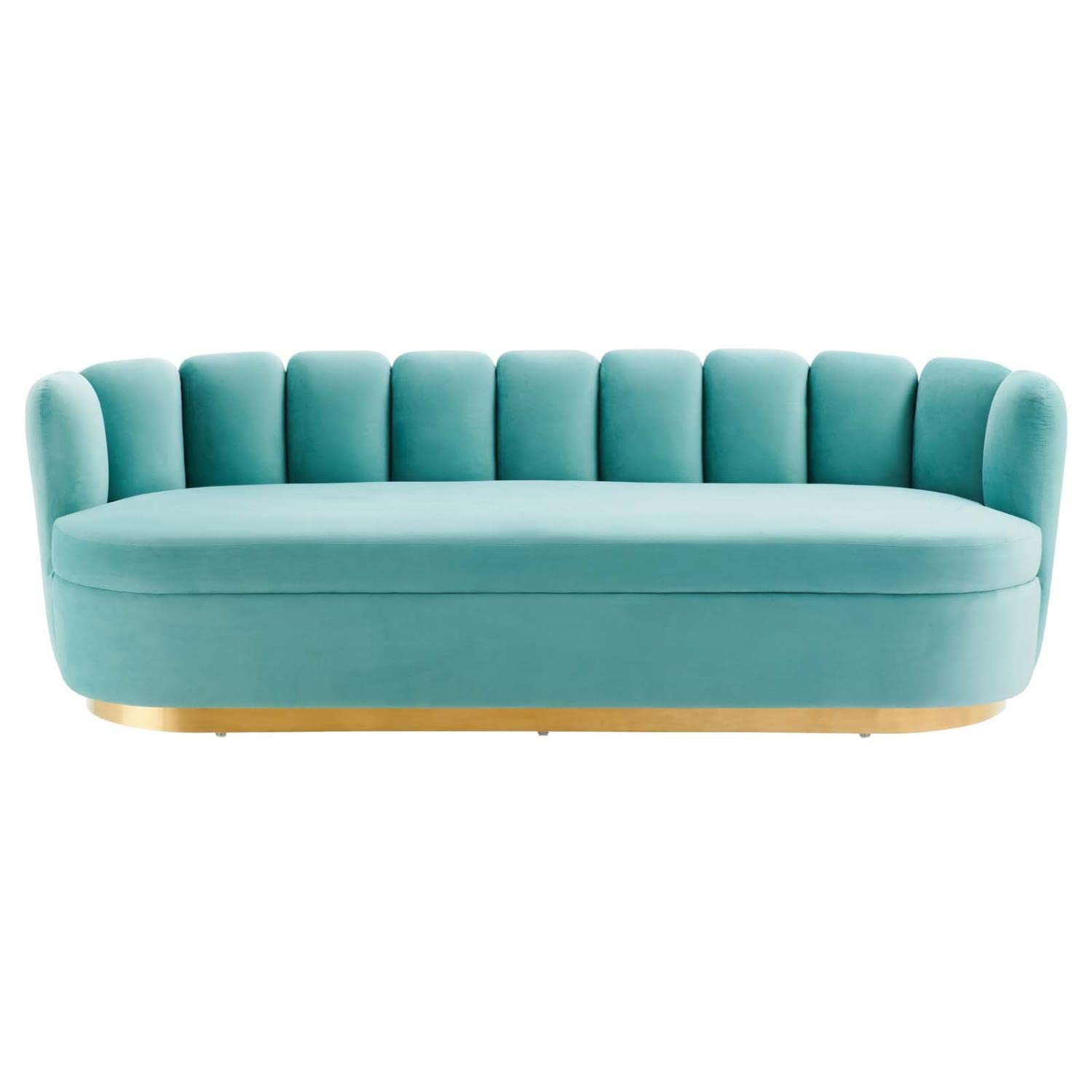Modway Victoria Channel Tufted Velvet Sofa With Mint Finish Eei-5017-Min
